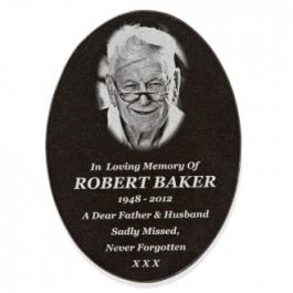 Granite Oval Memorial Plaque - (17.7x12.7cm) | Timpson